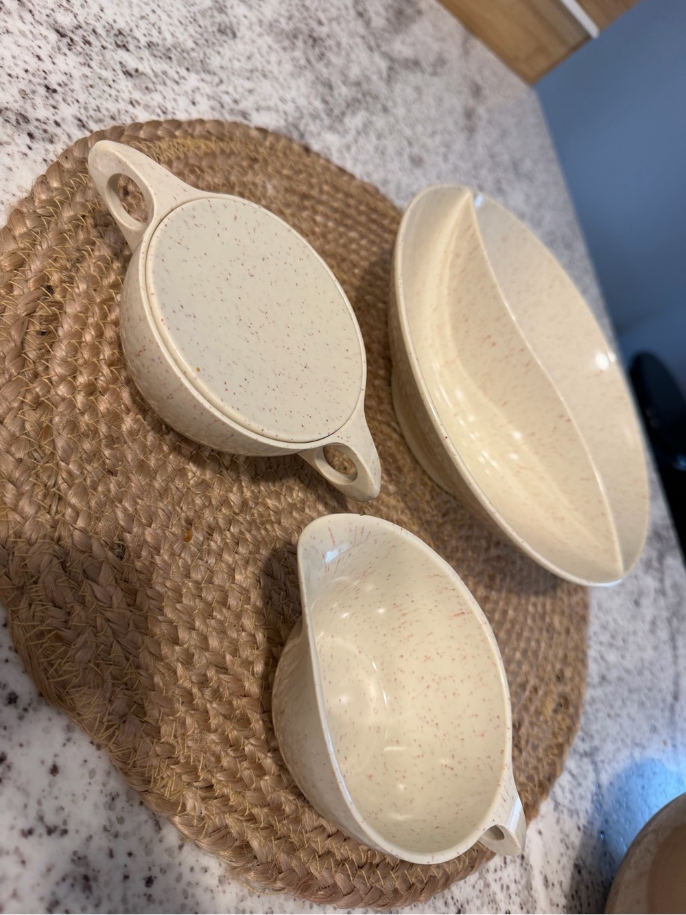 Vintage 1950’s MCM Melamine Serving Bowls - Cream